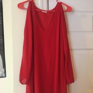 Tobi red valentines dress with open sleeves